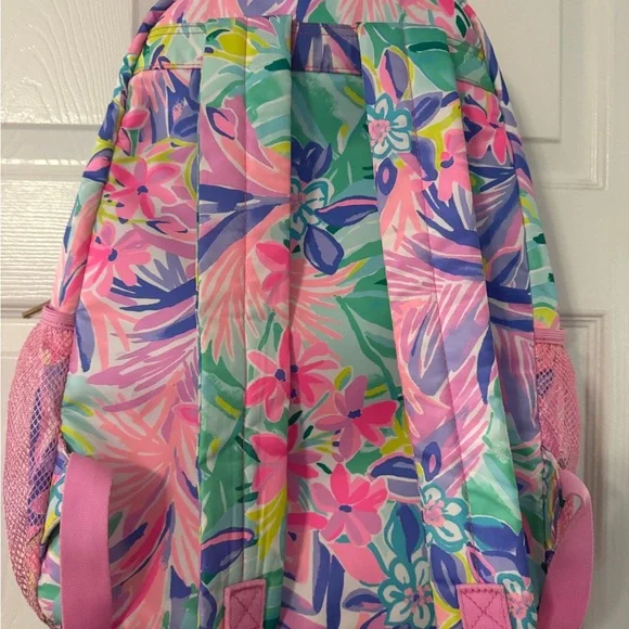 Lilly Pulitzer Pink and Blue Floral Backpack - Picture 3 of 10